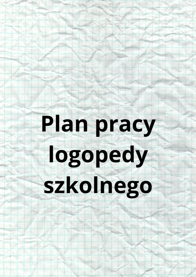 Plan pracy logopedy szkolnego