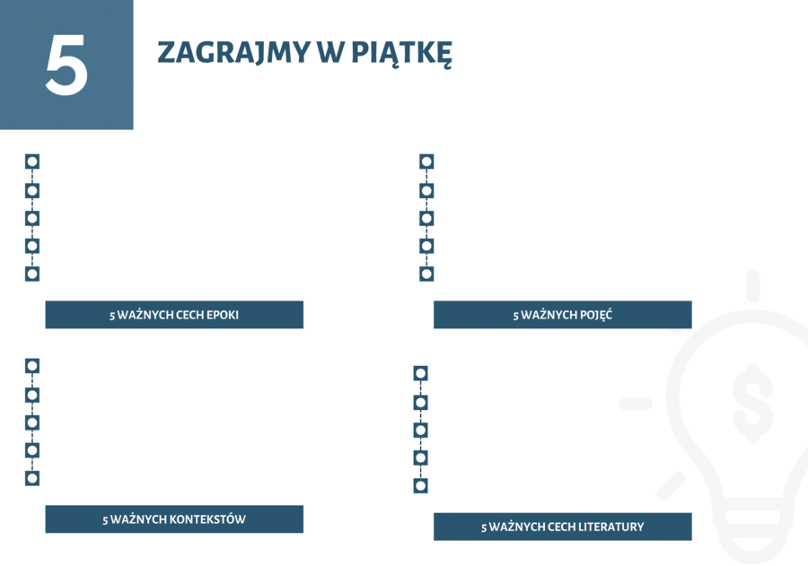 „Zagrajmy w piątkę” 📘 Powtórki z epok