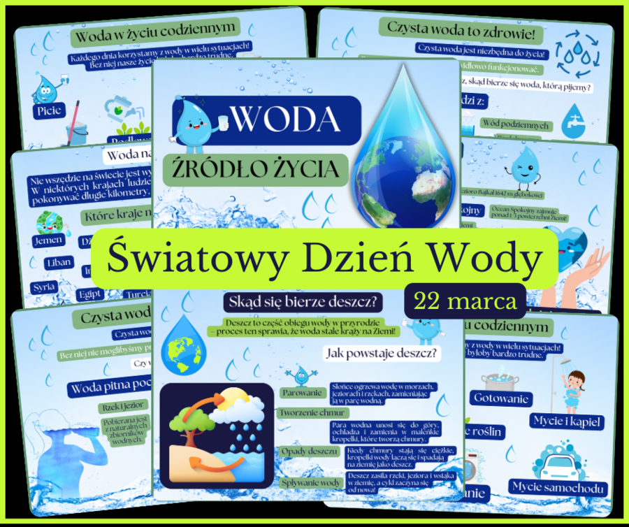 WODA - ŻRÓDŁO ŻYCIA - PLANSZE EDUKACYJNE