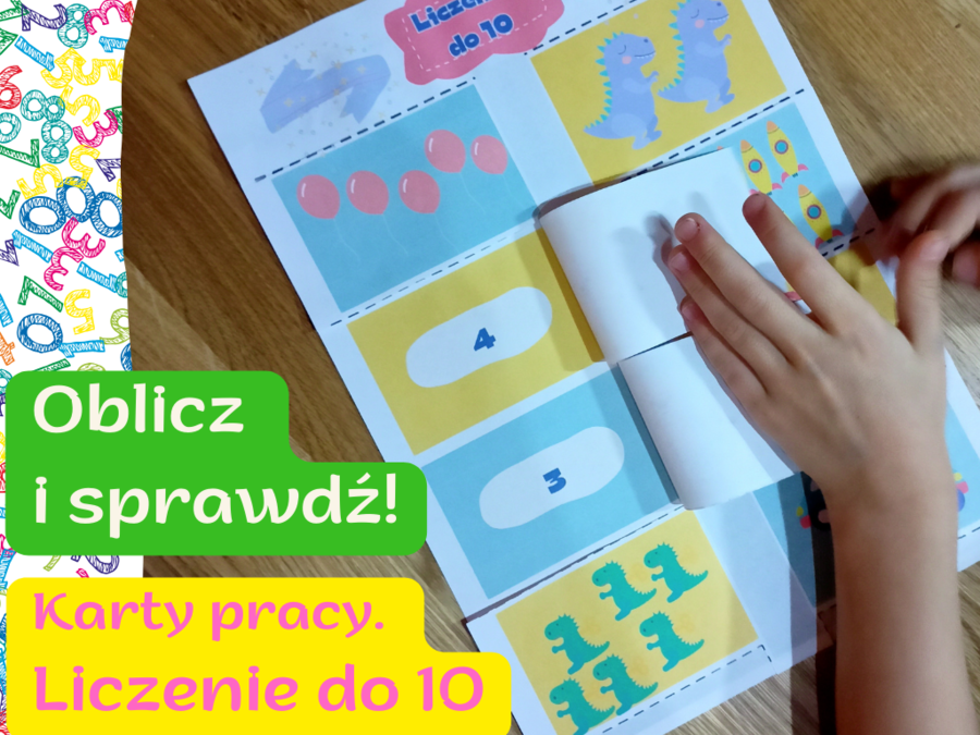 Oblicz i sprawdź! Liczenie do 10 do druku. Karty pracy do złożenia.