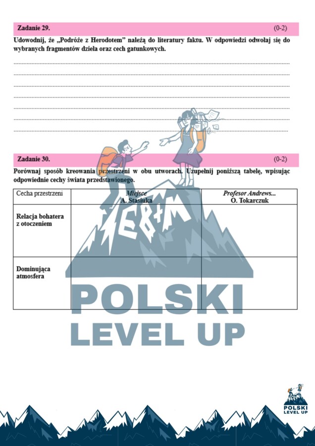 Test 30 zadań z literatury współczesnej + klucz odpowiedzi (Tokarczuk, Stasiuk, Nowakowski, Kapuściński)_Polski Level Up