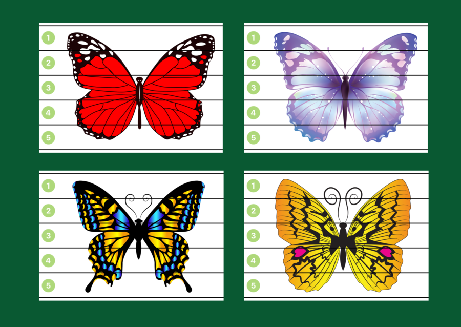 DZIEŃ MOTYLA – puzzle – WIOSNA - biblioteka – świetlica – przedszkole – 12 wersji