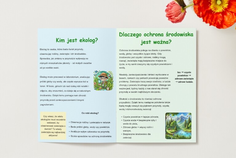 Ekologia. Wprowadzenie do tematu. Kim jest ekolog? Jak dbać o środowisko? Ciekawostki. Zadania