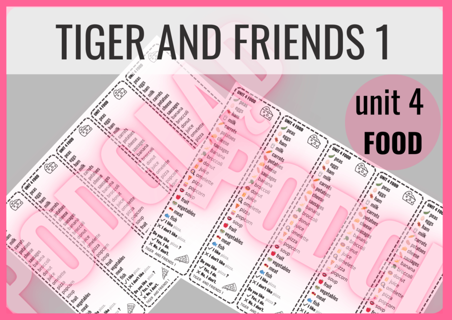 Tiger and Friends 1 unit 4 FOOD - zakładki do książki