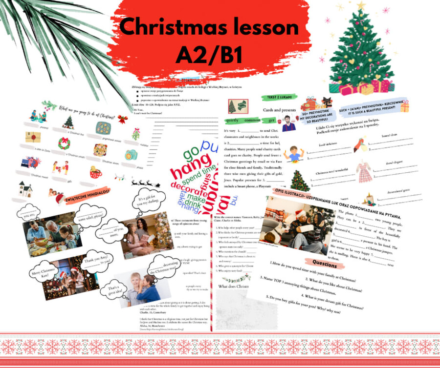 Christmas lesson A2/B1 exam egzamin ósmoklasisty