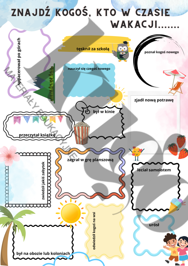 Znajdź kogoś..... wakacje / ferie