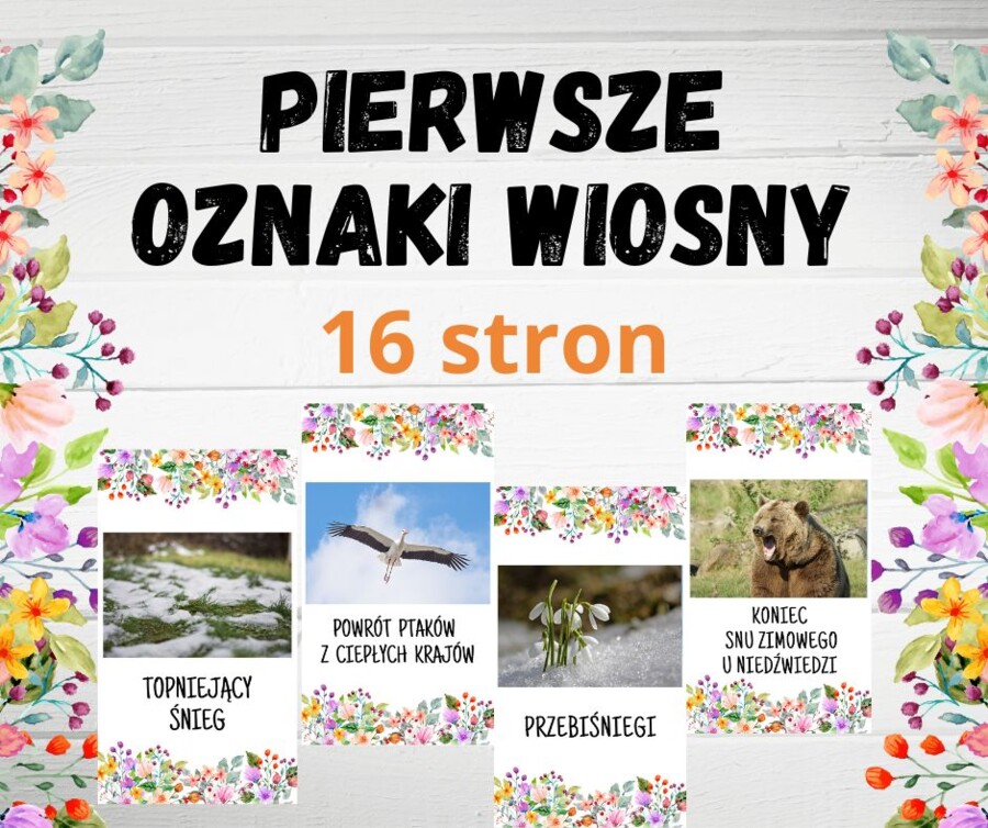 Oznaki wiosny - plansze demonstracyjne
