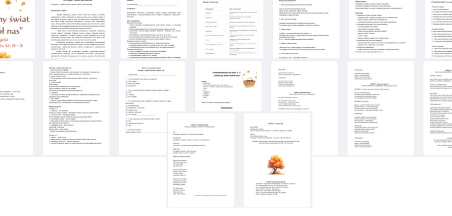 Projekt edukacyjny "Jesienny świat wokół nas" dla uczniów klas 1 - 3 + scenariusz przedstawienia