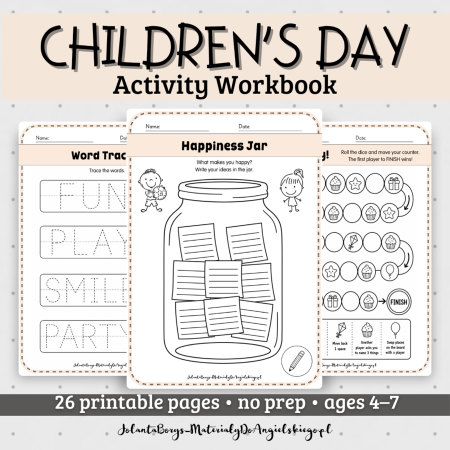 Children’s Day Activity Workbook | Karty pracy na Dzień Dziecka | Przedszkole i Klasy 1–3