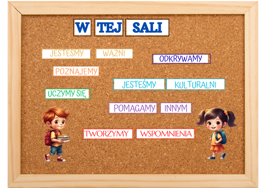 W tej sali - dekoracja na gazetkę lub drzwi (pdf)