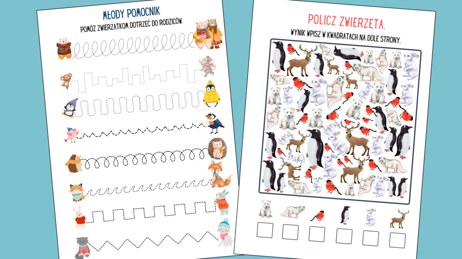 ZIMOWE ODKRYWANIE - Karty Pracy dla Dzieci (klasy 0-3) - 45 strony zadań