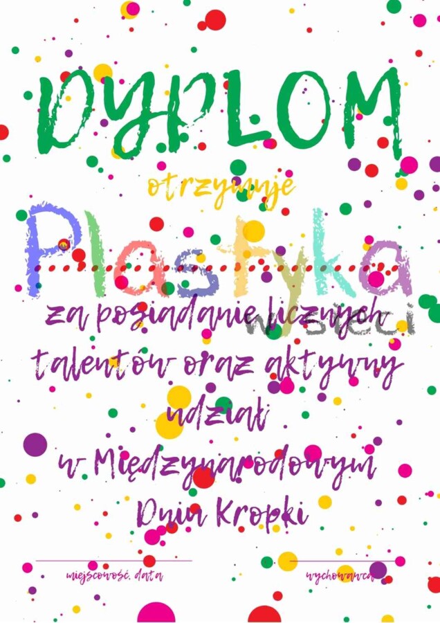 Dyplomy Międzynarodowy Dzień Kropki