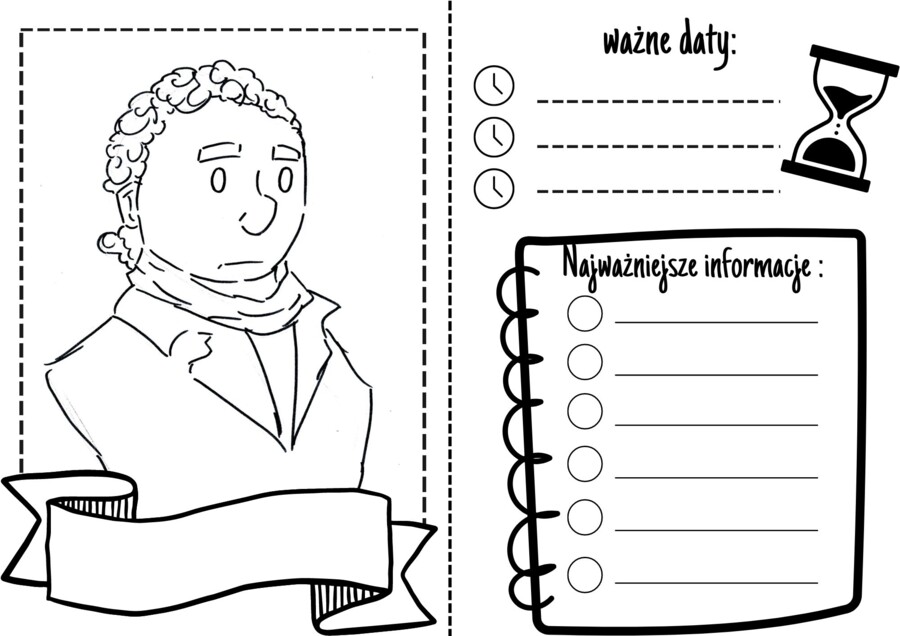 Biografie na kartach - zestaw 8 kart z postaciami historycznymi