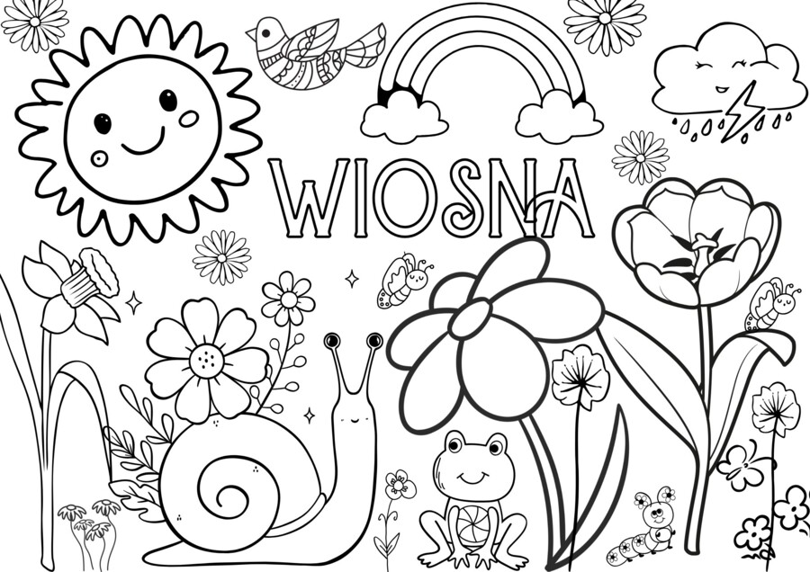 Wiosna, Kolorowanka XXL w 3 wersjach