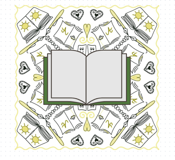 Mandala z motywem książki do kolorowania