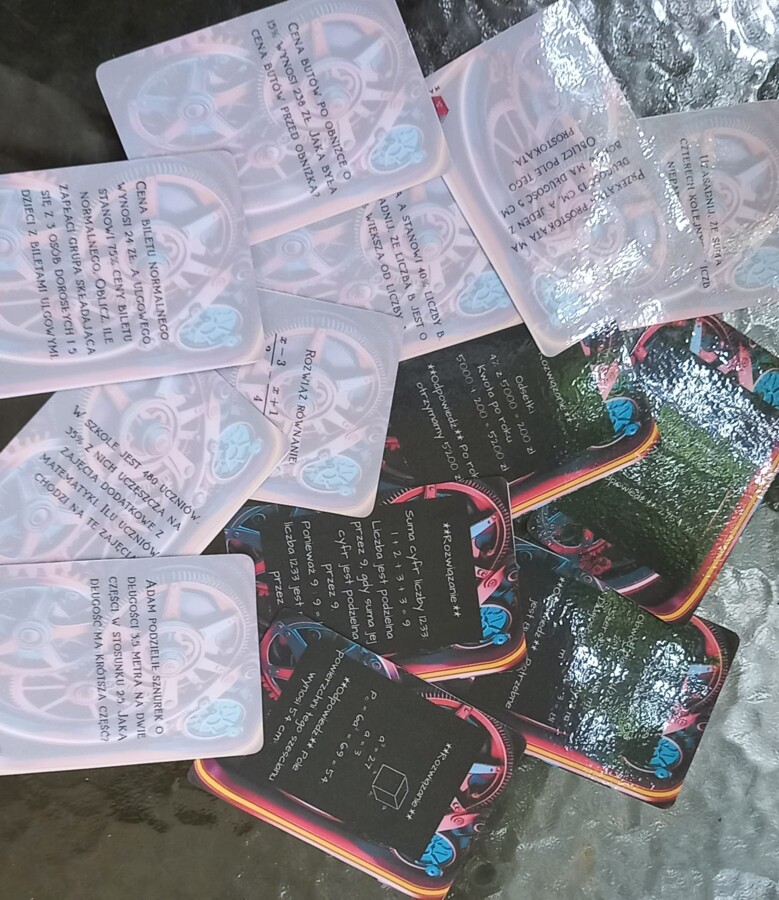 Fiszki E8 matematyka zestaw III - zadania otwarte krótkiej odpowiedzi