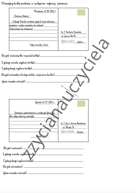 Wysyłamy kartki pocztowe!