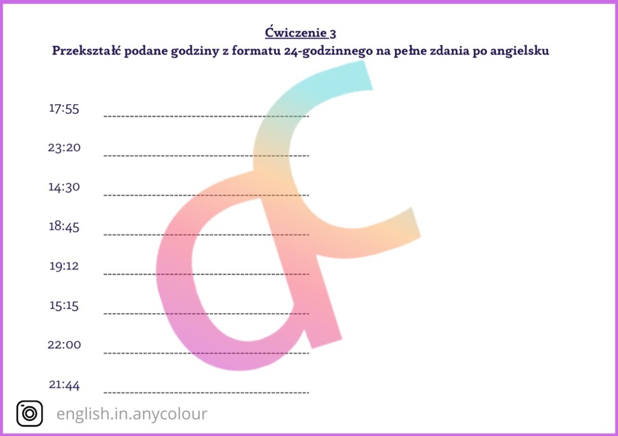 Angielski - What time is it? Jak podajemy czas po angielsku: teoria + ćwiczenia