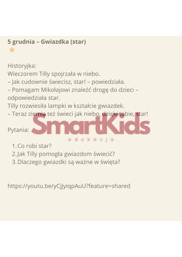 KALENDARZ ADWENTOWY DLA PRZEDSZKOLAKÓW-ANGIELSKI🎅🏼