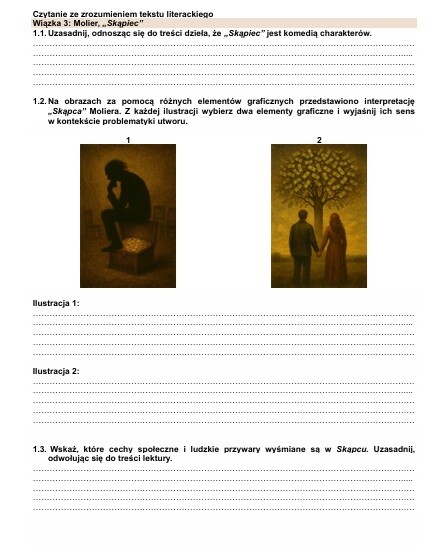 Karty pracy lektury licealne - krytyczne czytanie