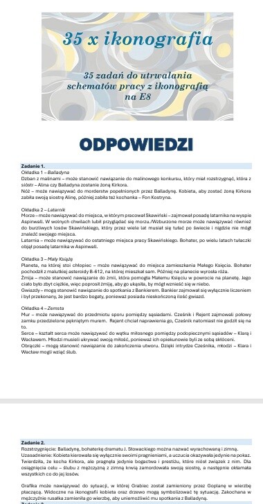 35 zadań do ikonografii na E8