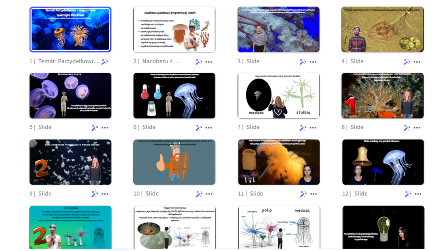 Prezentacja w genial.ly „Parzydełkowce - najprostsze zwierzęta tkankowe” – do edycji i pobrania – biologia klasa VI, dział II – temat 1