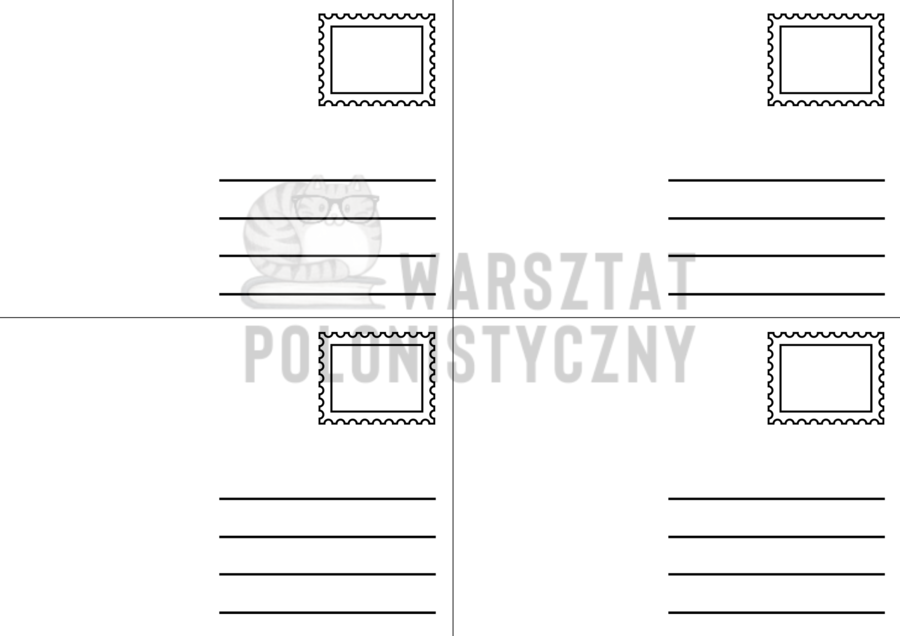 Pocztówka / kartka pocztowa - szablon