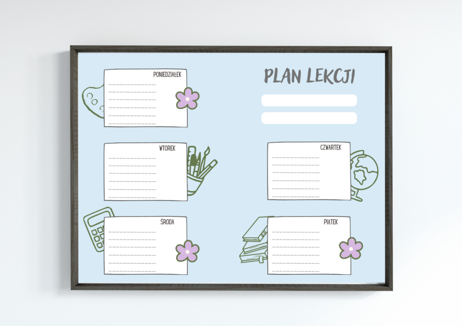 Plan lekcji format A4