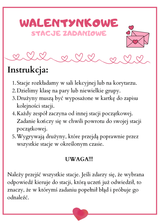 💘 Stacje zadaniowe – MIŁOŚĆ i ZDRADA w lekturach obowiązkowych  (lekcja w ruchu / zapętlone stacje)