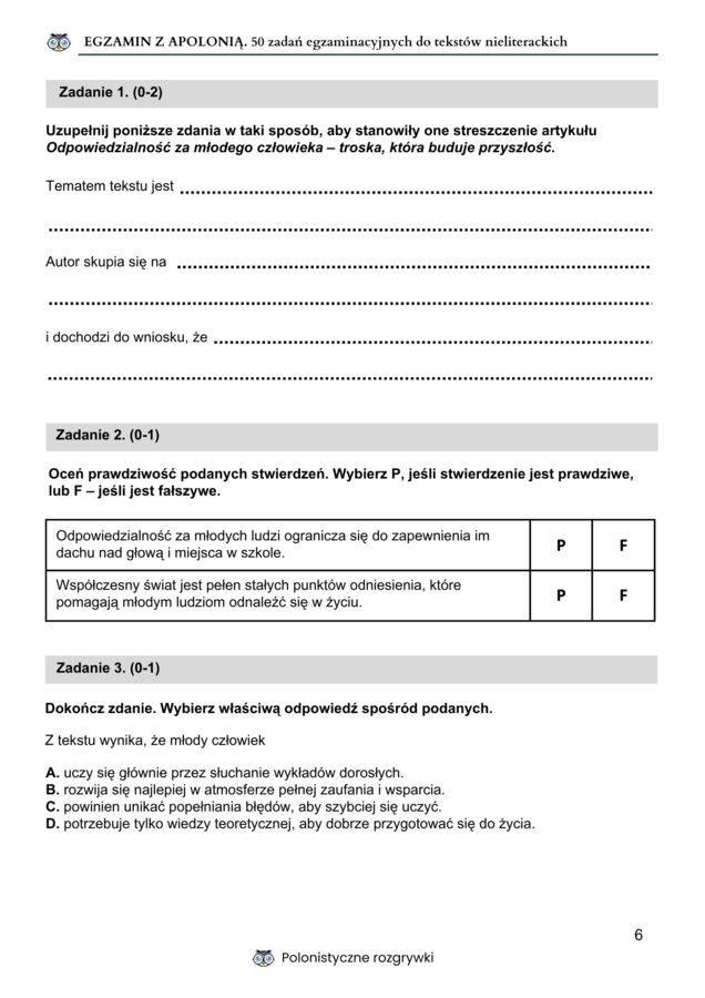 Ebook. Egzamin z Apolonią. 50 zadań do tekstów nieliterackich. Egzamin ósmoklasisty. Zbiór zadań