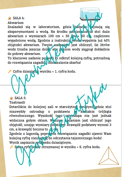 Escape Room – Misterium Brył - powtórzenie ostrosłupy i graniastosłupy klasa 8