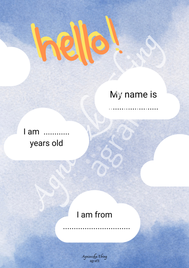 Hello Zestaw plansz wizytówek