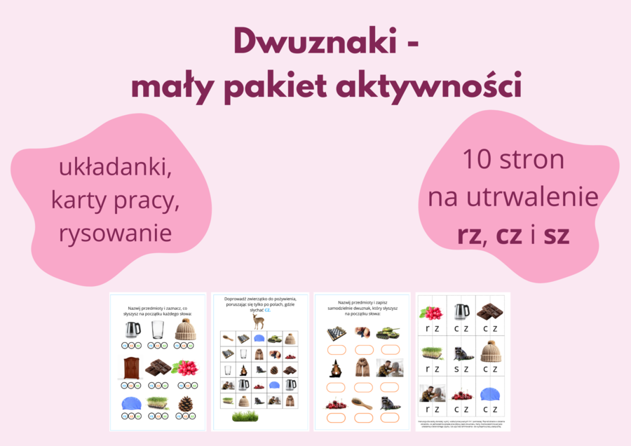Dwuznaki rz, cz i sz - pakiet aktywności