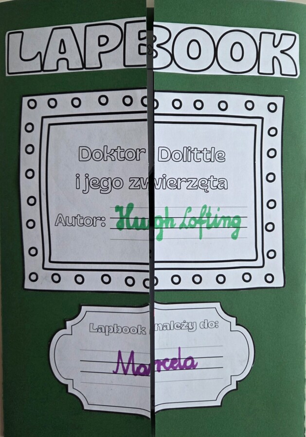 Lapbook - "Dr Dolittle i jego zwierzęta" + test ze znajomości lektury + kod QR do testu