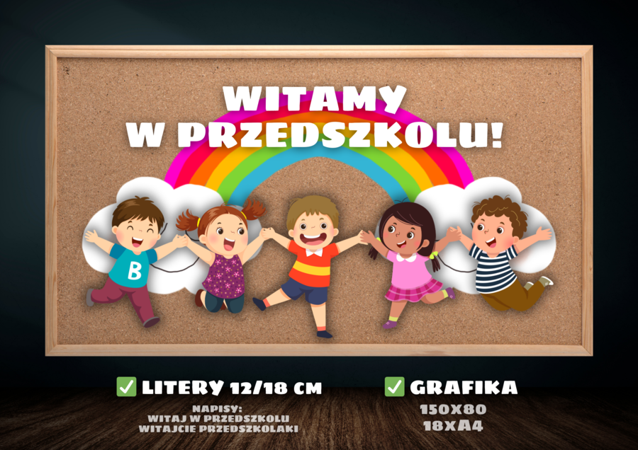 WITAJMY W PRZEDSZKOLU! - GAZETKA ŚCIENNA, DEKORACJA NA ŚCIANĘ