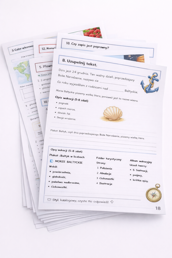 WIELKA I MAŁA LITERA. Zestaw zadań + Komentarz i odpowiedzi