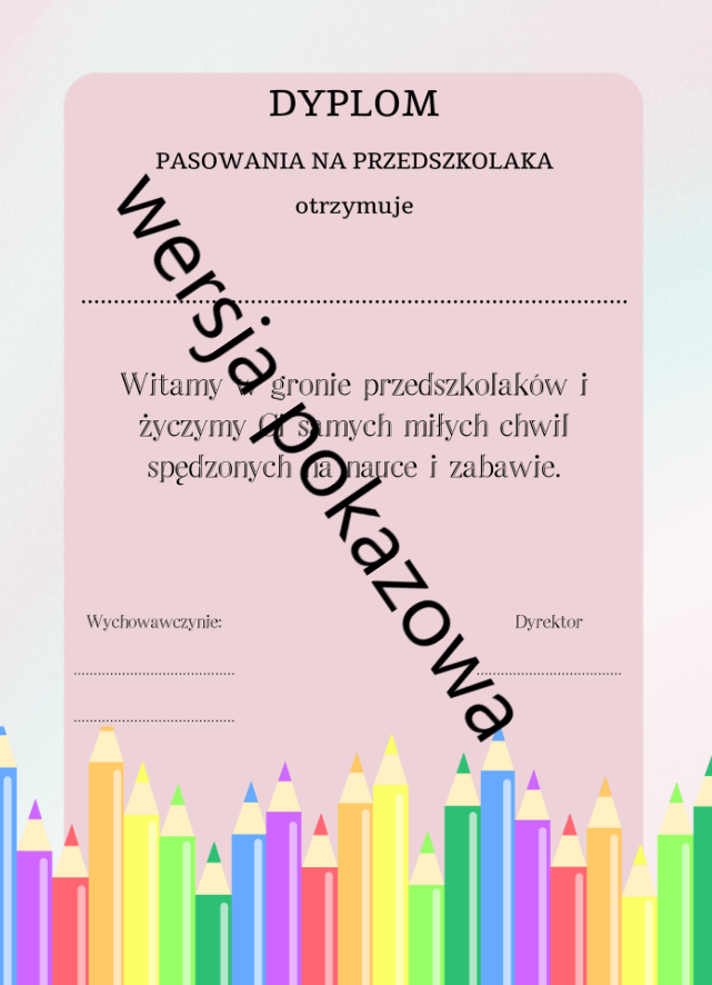 Pasowanie na przedszkolaka