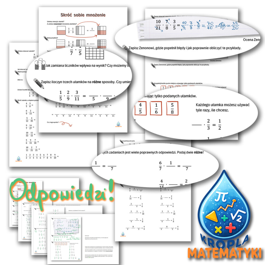 Skróć sobie mnożenie nauka i praktyka skracania ułamków podczas mnożenia IBL dociekanie #ZadaniaPozaSchematem