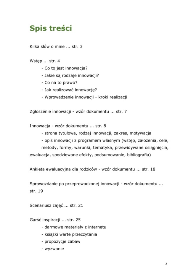 Oddychaj, odpoczywaj, odkrywaj - innowacja pedagogiczna