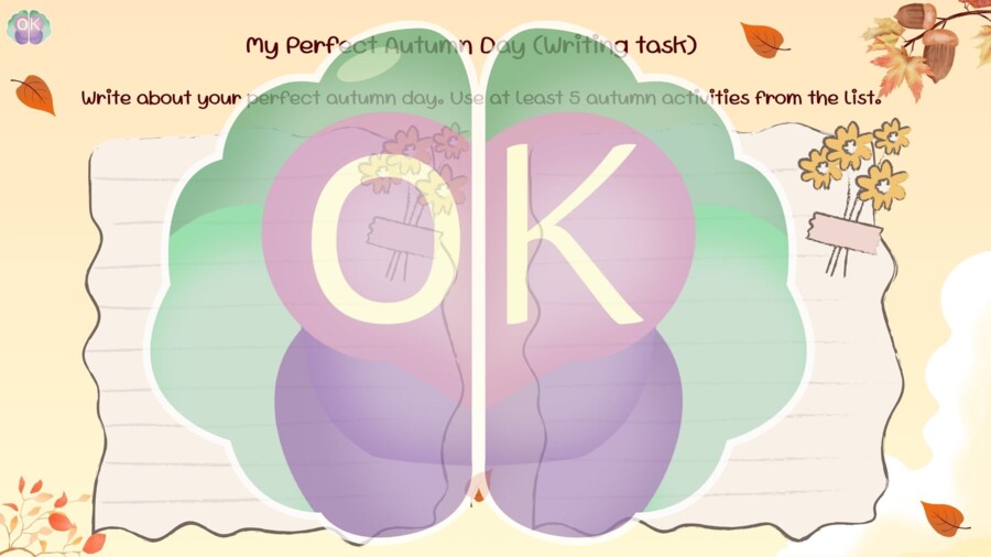 🍂 The Magic of Autumn – komunikacja, zabawa i jesienny klimat na lekcji angielskiego! 🍁jesień, lekcja tematyczna, angielski dla dzieci, konwersacje, kreatywne pisanie, czytanie ze zrozumieniem, zabawy językowe, warm-up, jesienne słownictwo, speaking. aut