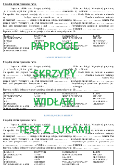 Paprocie, skrzypy i widłaki - test z lukami