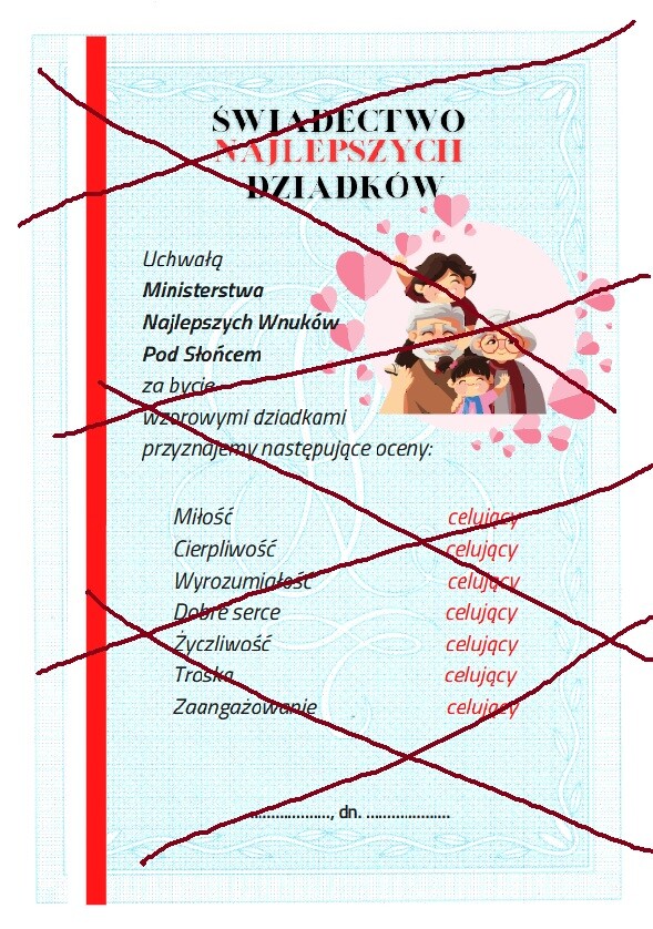 Dzień babci i dziadka świadectwa