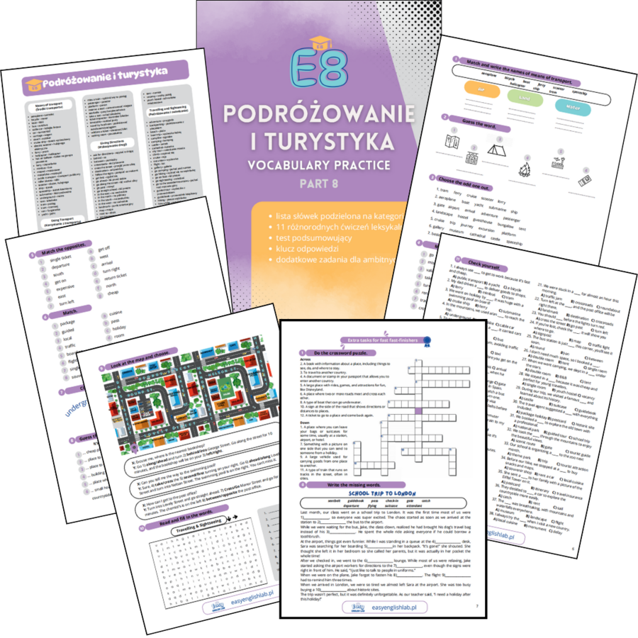 Egzamin Ósmoklasisty. Vocabulary Practice. Dział: Podróżowanie i turystyka