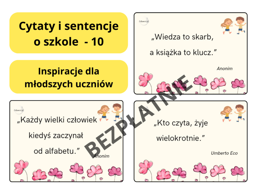 Cytaty i sentencje o szkole – inspiracje dla uczniów młodszych - BEZPŁATNIE
