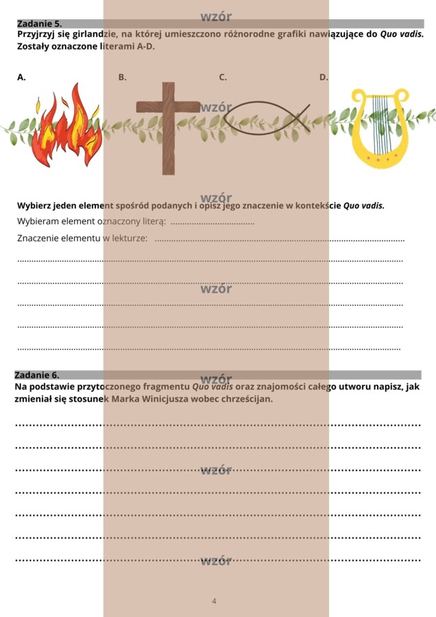 Quo vadis - czytanie ze zrozumieniem