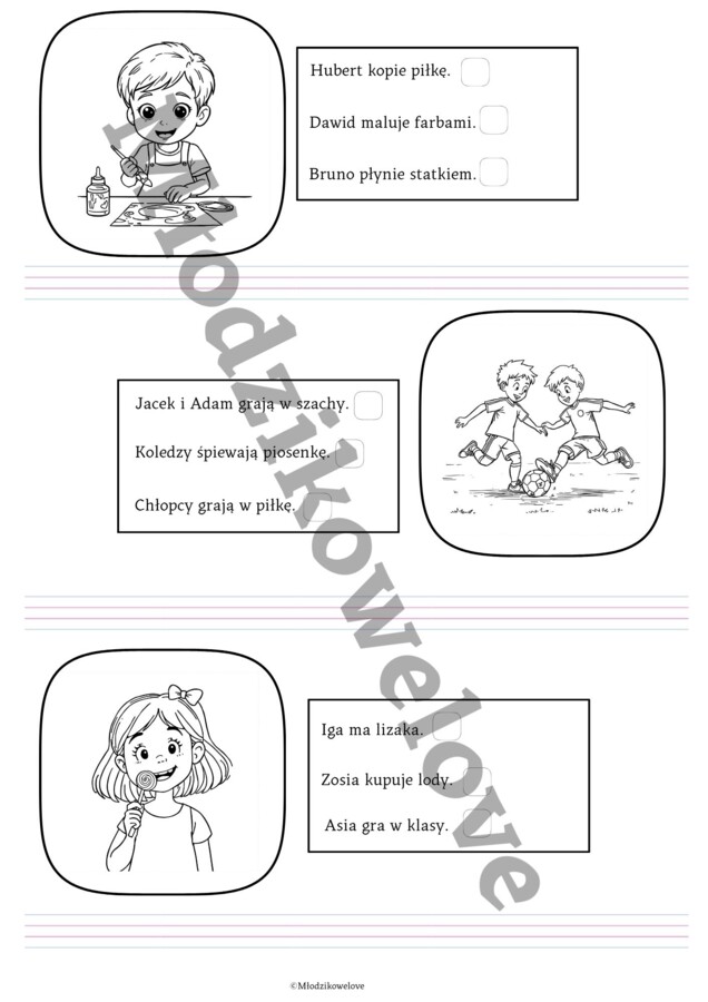 Czytanie ze zrozumieniem-wybierz poprawne zdanie