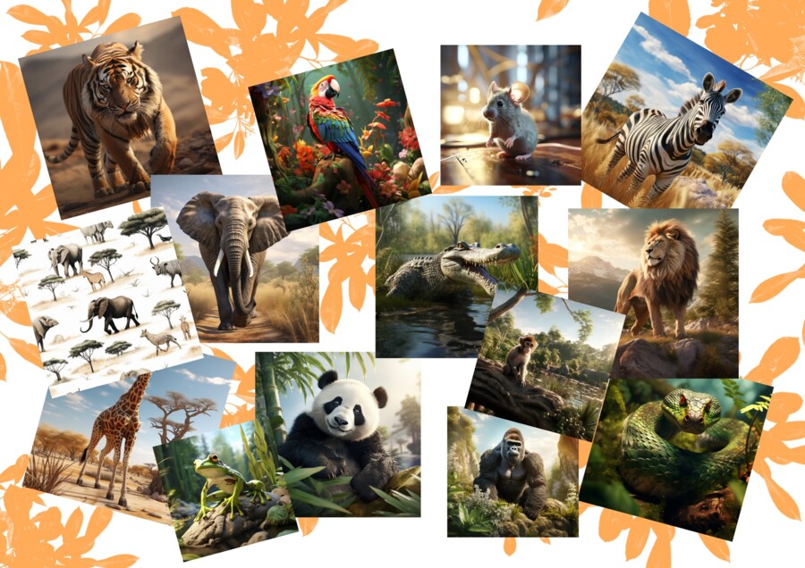 WILD ANIMALS FLASHCARDS KARTY OBRAZKOWE DZIKIE ZWIERZĘTA