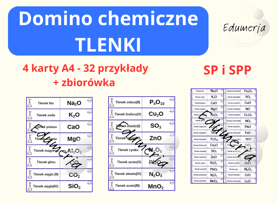 Domino chemiczne - TLENKI