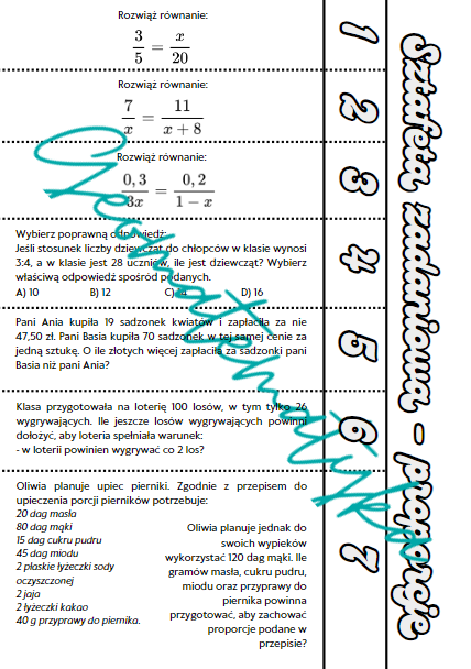 Sztafeta matematyczna – Proporcje