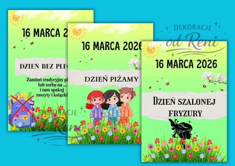 Odliczajmy do wiosny!-14 propozycji -  w 5 wariantach z różnymi datami (16.03 – 20.03)-ponad 100 stron!!!